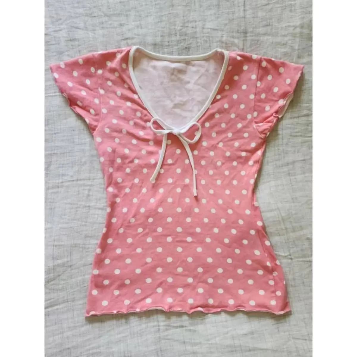 Américain Vintage Hottie t-shirts rétro sous-culture à pois T-shirt nœud conception à manches courte