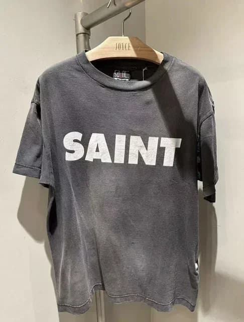 T-shirt imprimé avec personnage de dessin animé SAINT MICHAEL pour hommes et femmes, T-shirt lavé de