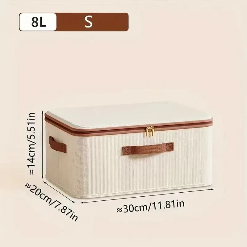 Grande boîte de rangement domestique robuste, coque rigide en coton et lin, boîte de rangement à fer