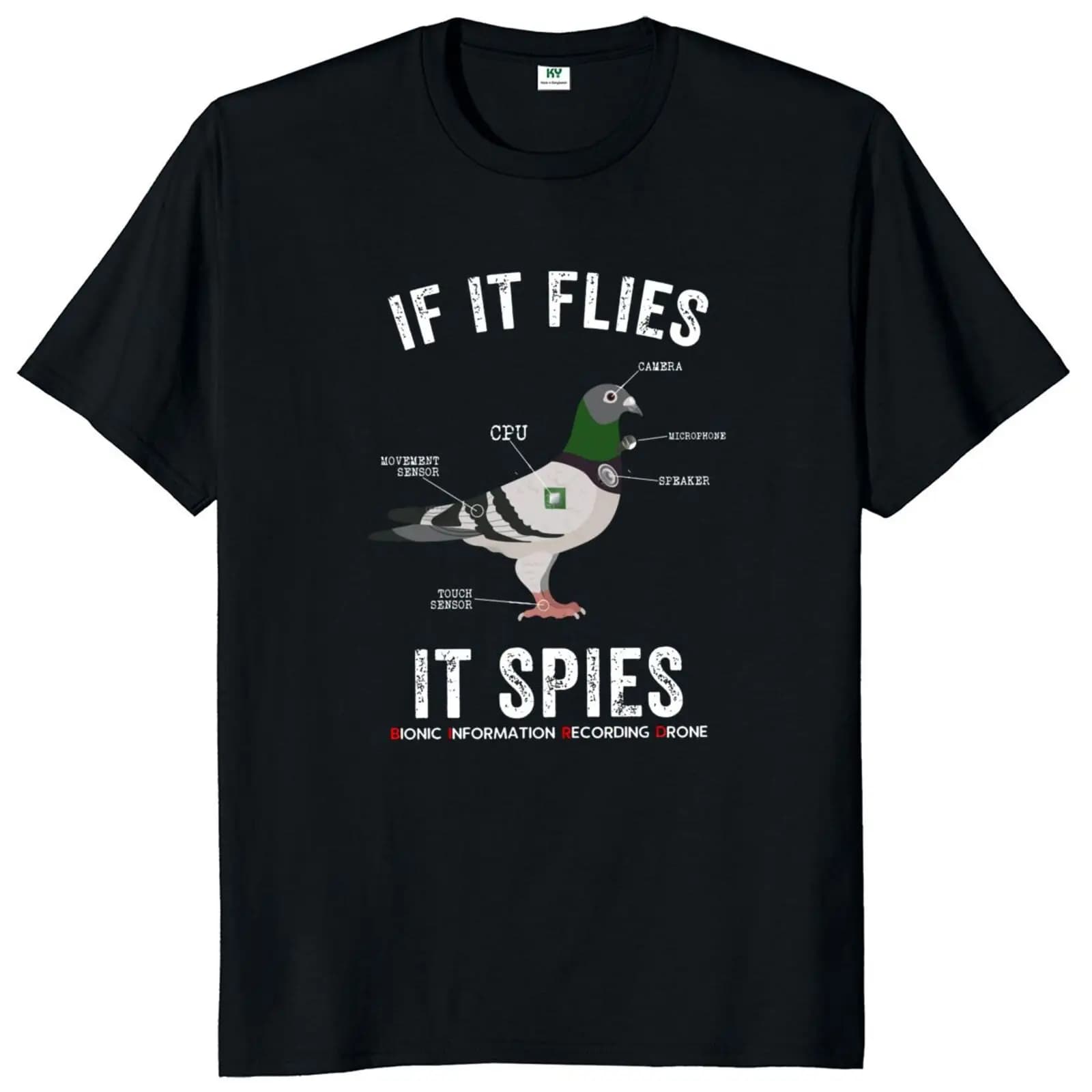 Si il vole les épis les oiseaux ne sont pas réels t-shirt drôle Nerd Drone théorie du complot t-shir