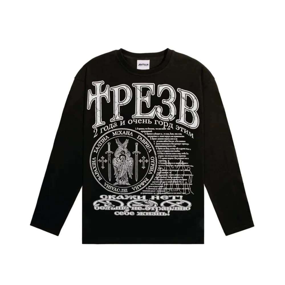 T-Shirt Respzed à Manches sulfpour Homme, Streetwear, Sober, Graphic Print, Hip Hop, Coréen, Y2k, Y-