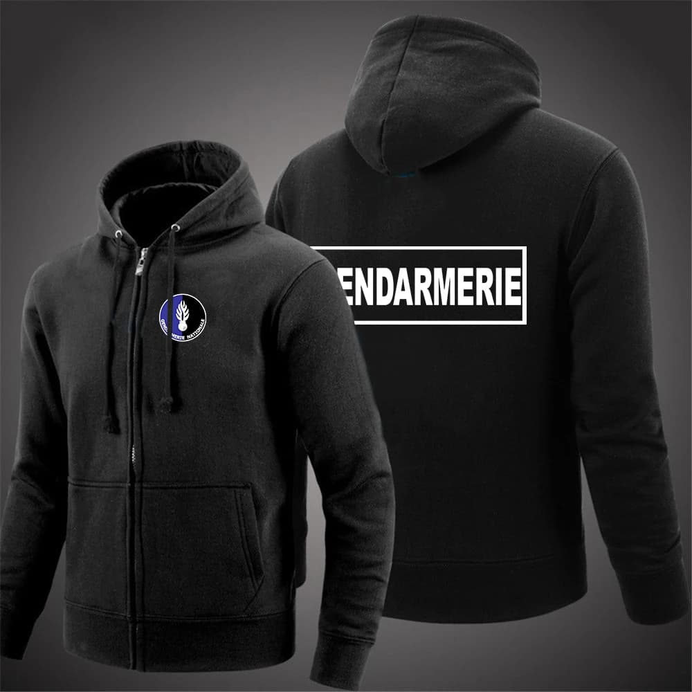 2025 printemps automne Gendarmerie française Logo imprimé couleur unie simplicité sweat à capuche po