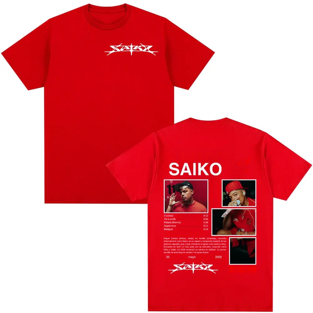Rappeur SAIKO SAKURA Album Merch T-shirt hommes femmes mode Hip Hop T-shirt décontracté 100% coton m