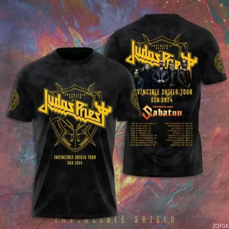 Judas Priest Band 3d impression T-shirt hommes femmes mode col rond manches courtes hauts t-shirts R