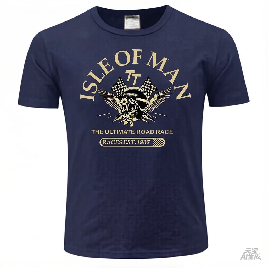 T-shirt pour hommes Isle of Man TT Races Skull Helmet T-Shirt 2025 Fashion Tees EST1907