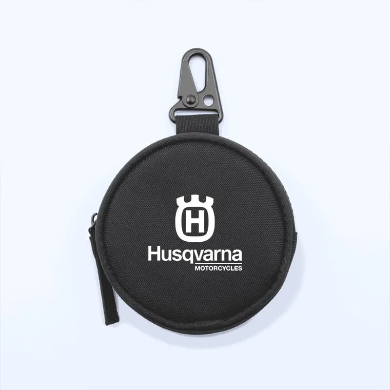 Petit sac de rangement rond, pochette portable à fermeture éclair, pour écouteurs, clés, porte-monna