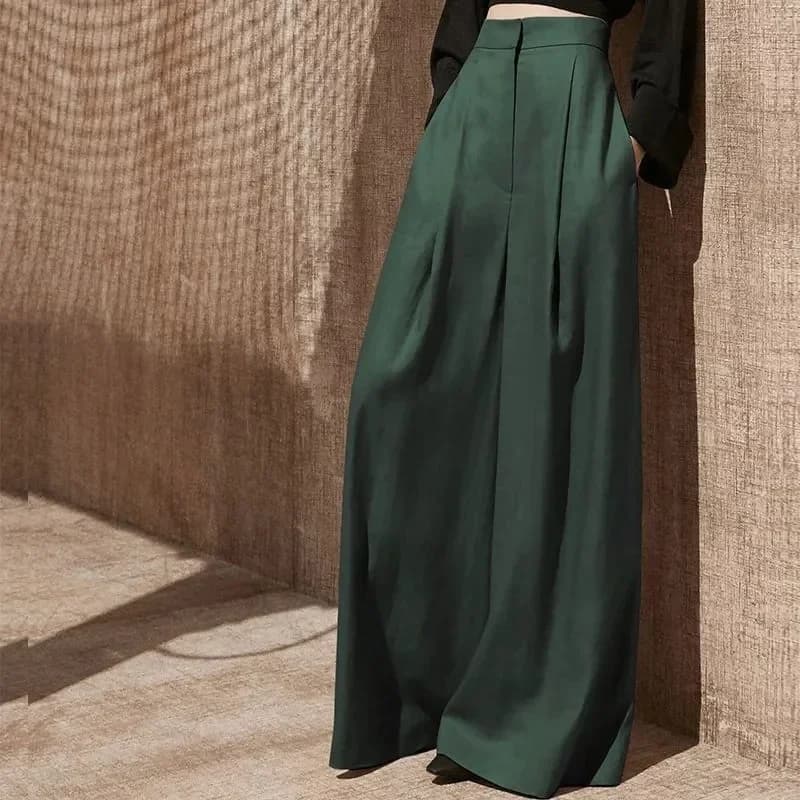 Dames pantalons mode Style rétro Femme ample jambe large pantalon 2025 printemps été affaissement Se