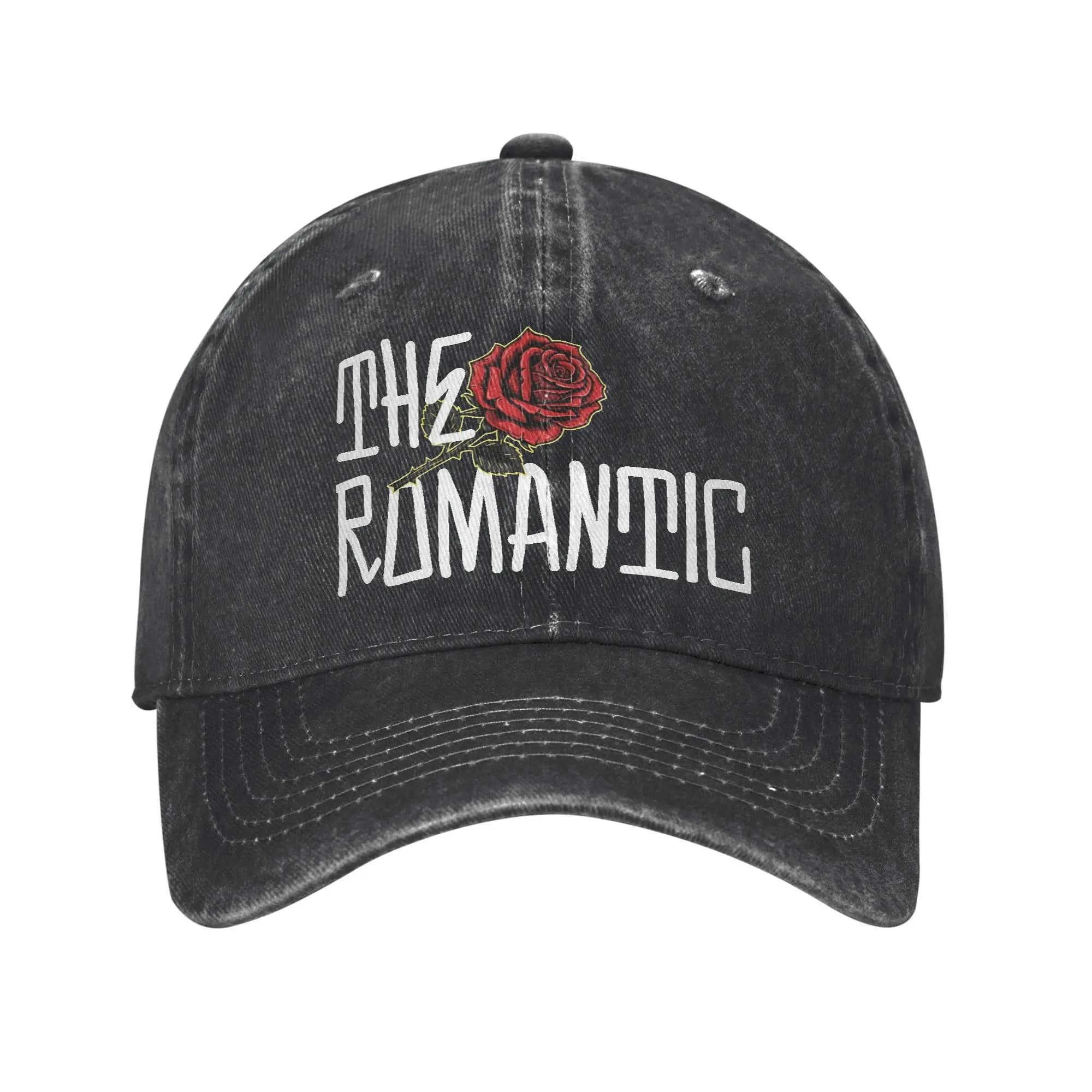 Casquettes imprimées Bruno Mars The Romantic Tour 2026 pour unisexe, en coton, style camionneur, déc