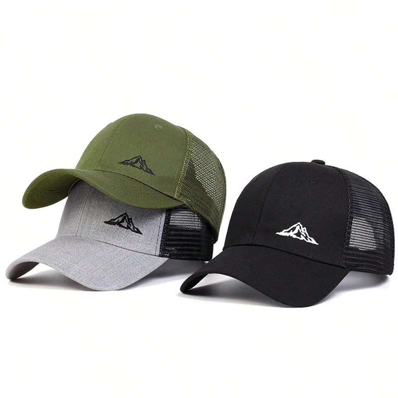 Casquettes de baseball brodées unisexes, filet de montagne, chapeaux décontractés réglables, chapeau