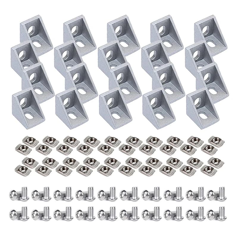 Connecteur de profil en aluminium pour fente, accessoires de rail d'extrusion, série 2020, 6mm, 20 p