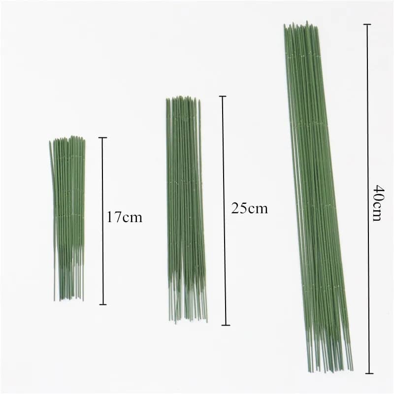 Arrangement de tige de fleur en plastique 17/25/40cm, 50 pièces/lot, accessoire de tête florale arti