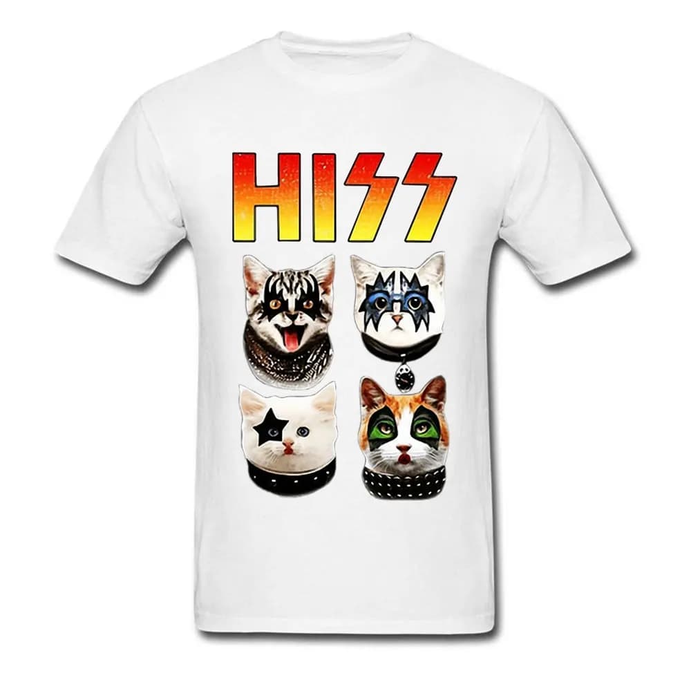 Économie drôles KISS Hd'appareils Cat pour hommes, groupe de Rock Meow, hip hop Rock, t-shirts gothi