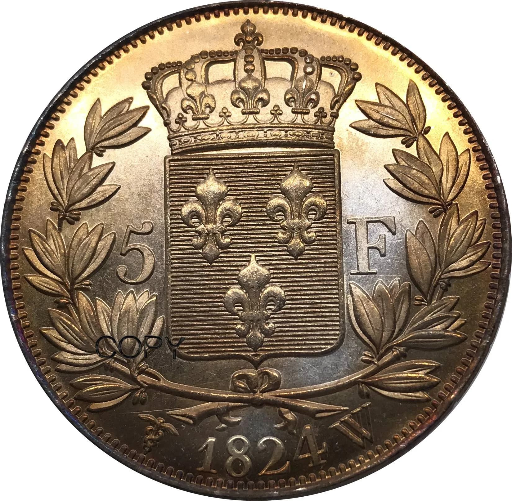 Letter Edge France Metal Cupronprison Plated Silver Collecemballages Souvenir Copy Coins, XfinancBar