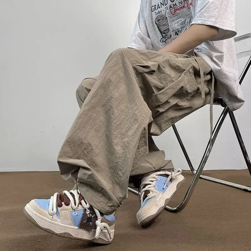Vêtements de travail américains pantalons hommes été nouveau mince à la mode ample droit décontracté