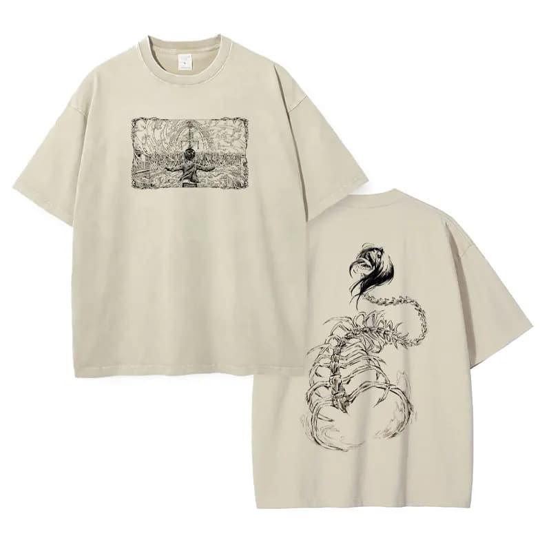 Eren Jaeger T-shirts Vintage lavé Anime t-titane a-attaque t-shirt Manga Shingeki no Kyojin Levi Mik