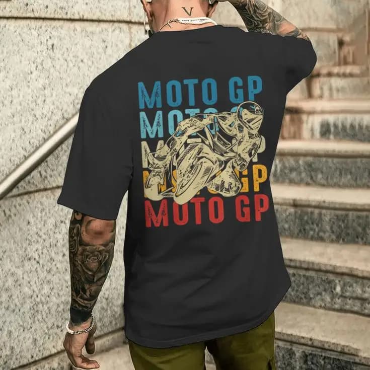 Moto GP Moto Gp Racing motos motard garçons rétro hommes imprimé T-Shirt 100% coton col rond manches