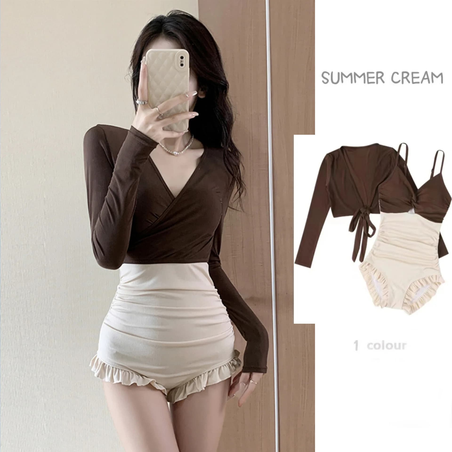 Maillot de bain pour femmes, conservateur, couvrant le ventre, amincissant, haut de gamme, chemise à