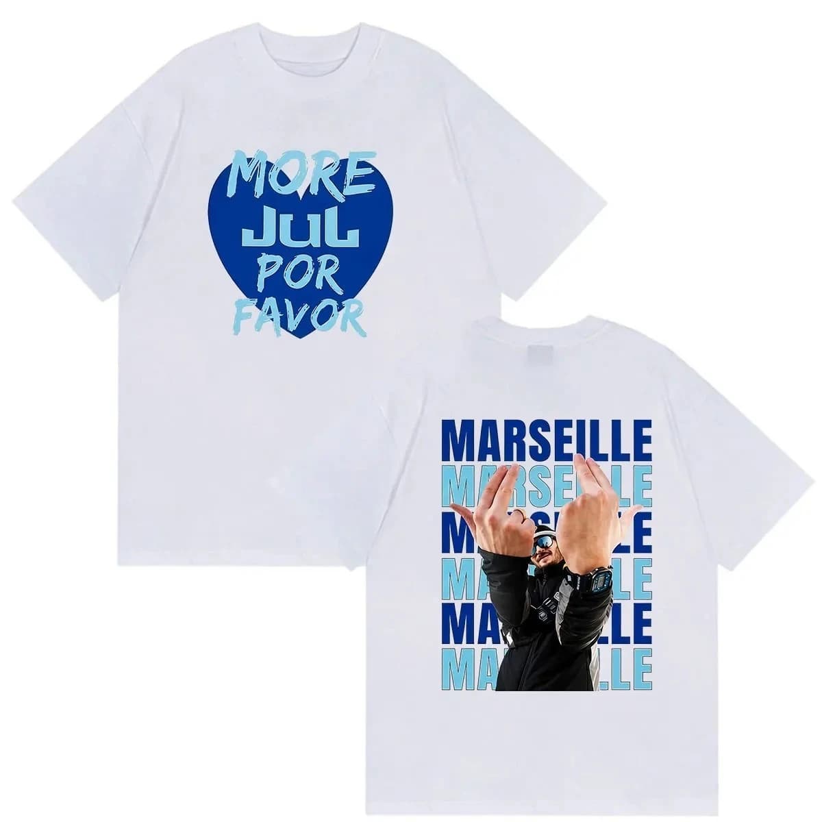 T-shirt vintage en coton de haute qualité Rapper JUL Marseille Album 2026 T-shirt graphique Hommes F