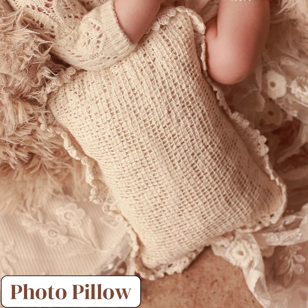Accessoires de photographie pour nouveau-nés, barboteuse en tricot Beige + chapeau + chaussettes, en