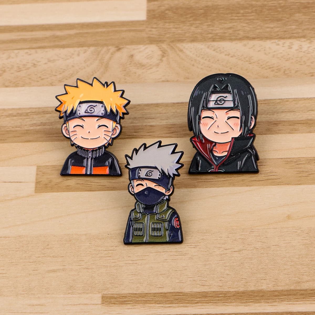 3 épingles en émail Naruto mignonnes, badges de personnage de ninja d'anime pour sac à dos, mallette