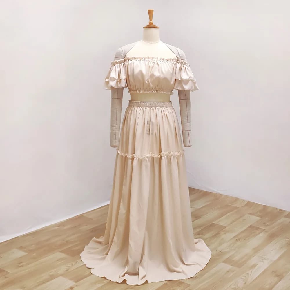 Robe de photographie pour femmes, élégante, douce, manches courtes, ensemble deux pièces pour séance