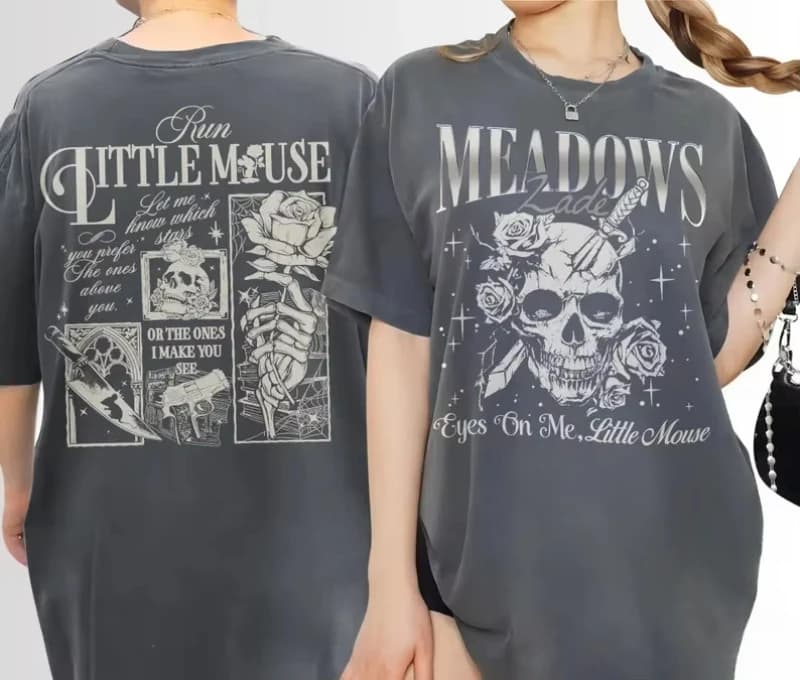T-shirt vintage Zade Meadows pour femmes et hommes, en coton, style décontracté Harajuku, motif crân
