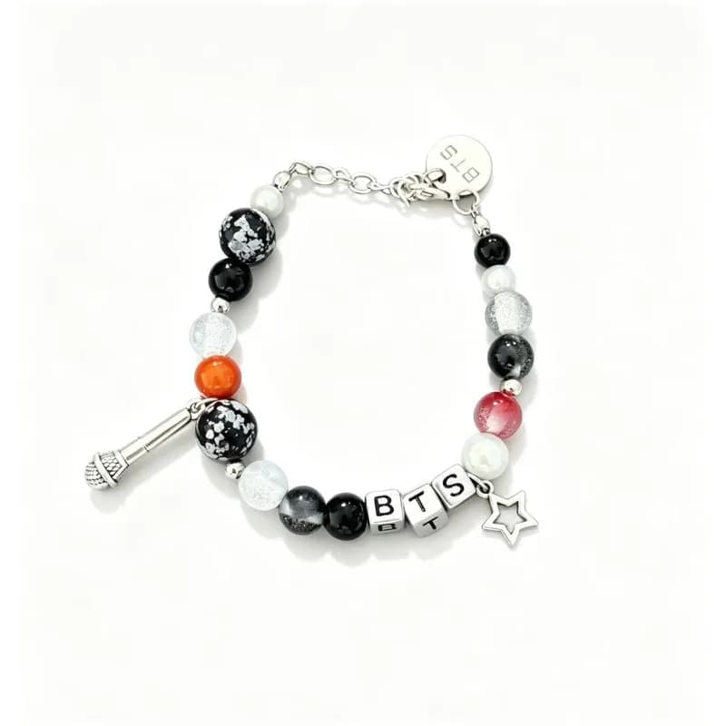 Bracelet BT21, Merchandising Thème Noir & Rouge, Taille Ajustable, Excellent Cadeau pour les Meilleu
