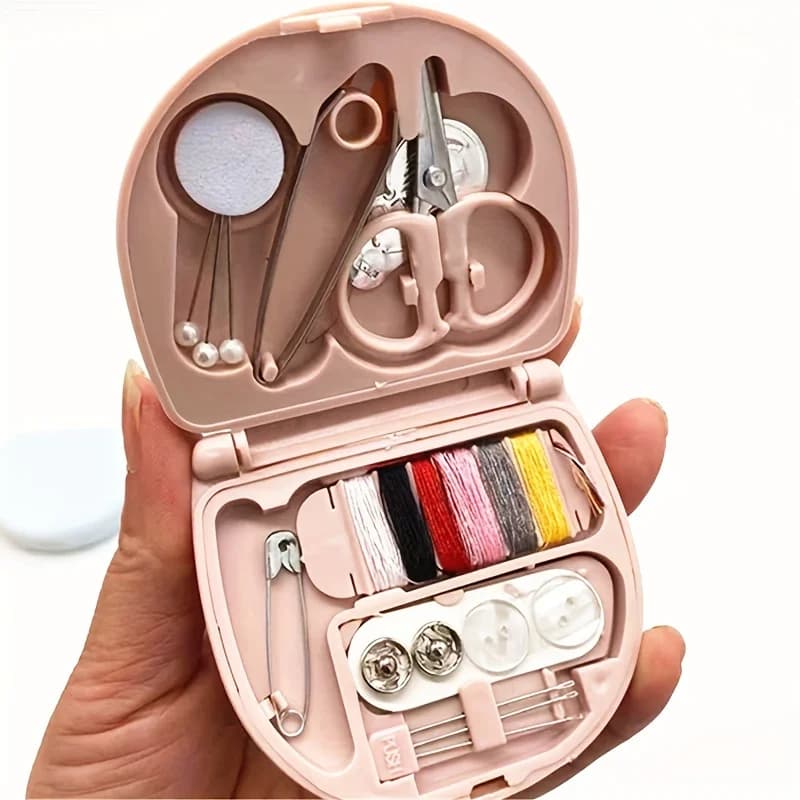 1 pièce indispensable pour voyager : trousse de couture portable avec mini ciseaux solides, divers b