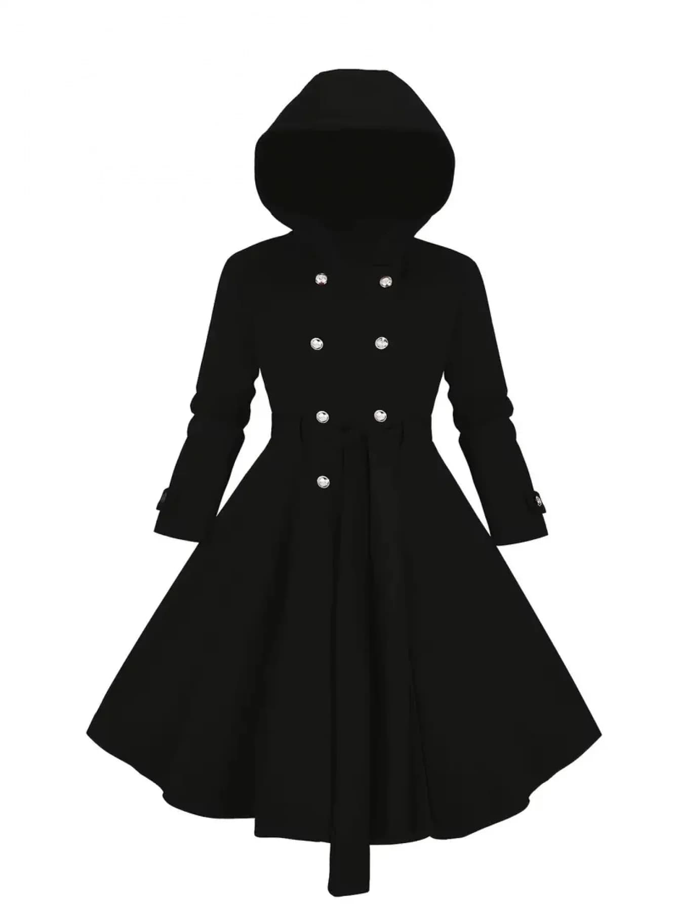Veste à capuche double boutonnage grande taille, décontractée, élégante et tendance pour femme, idéa