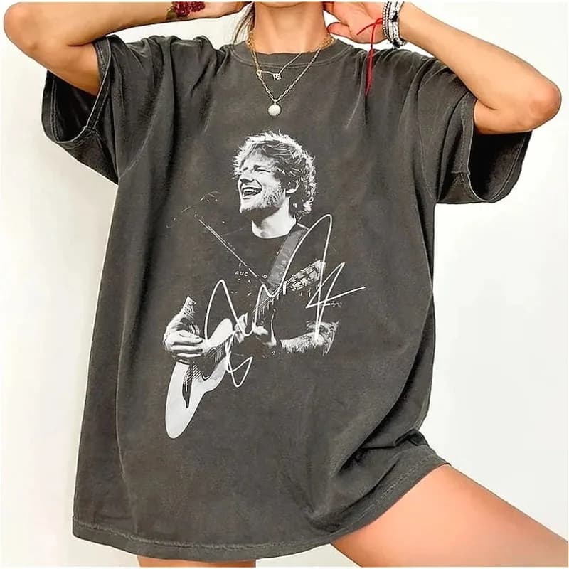 T-shirt imprimé graphique rétro des années 90 Hot Ed Sheeran, mode streetwear gothique pour femmes e