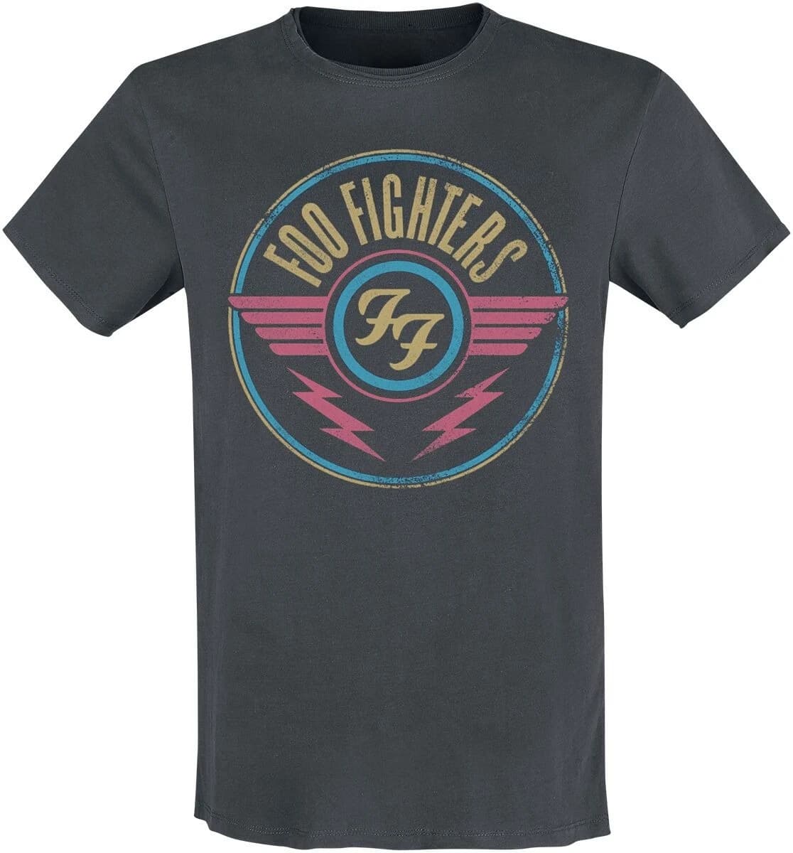 Foo Fighters FF Logo Retro Emblem Print T-shirt en coton imprimé, style rock alternatif, streetwear,