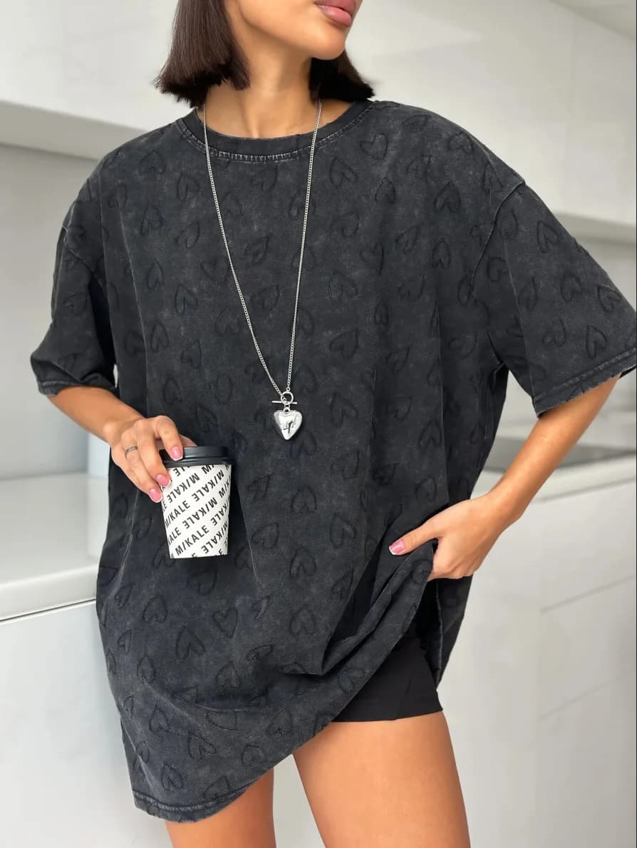 T-shirt Design de Niche et amour pour femmes, paresseux et polyvalent, décontracté, mi-long, tendanc