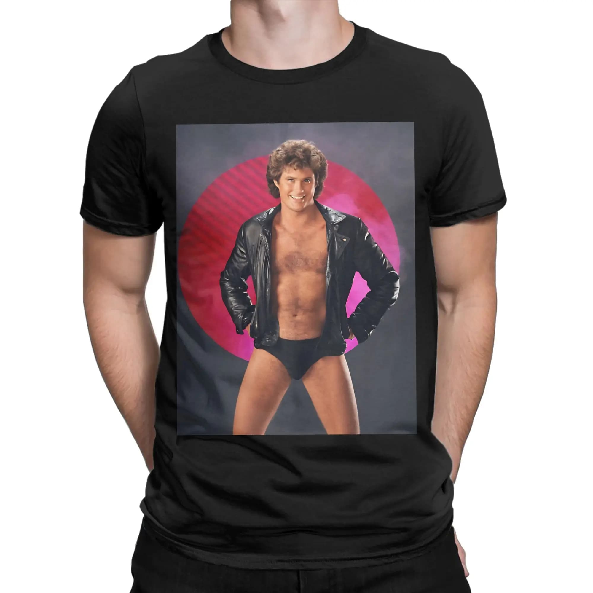T-Shirt David Hasselhoff pour hommes, col ras du cou, 100% coton, manches courtes, vêtements cadeaux