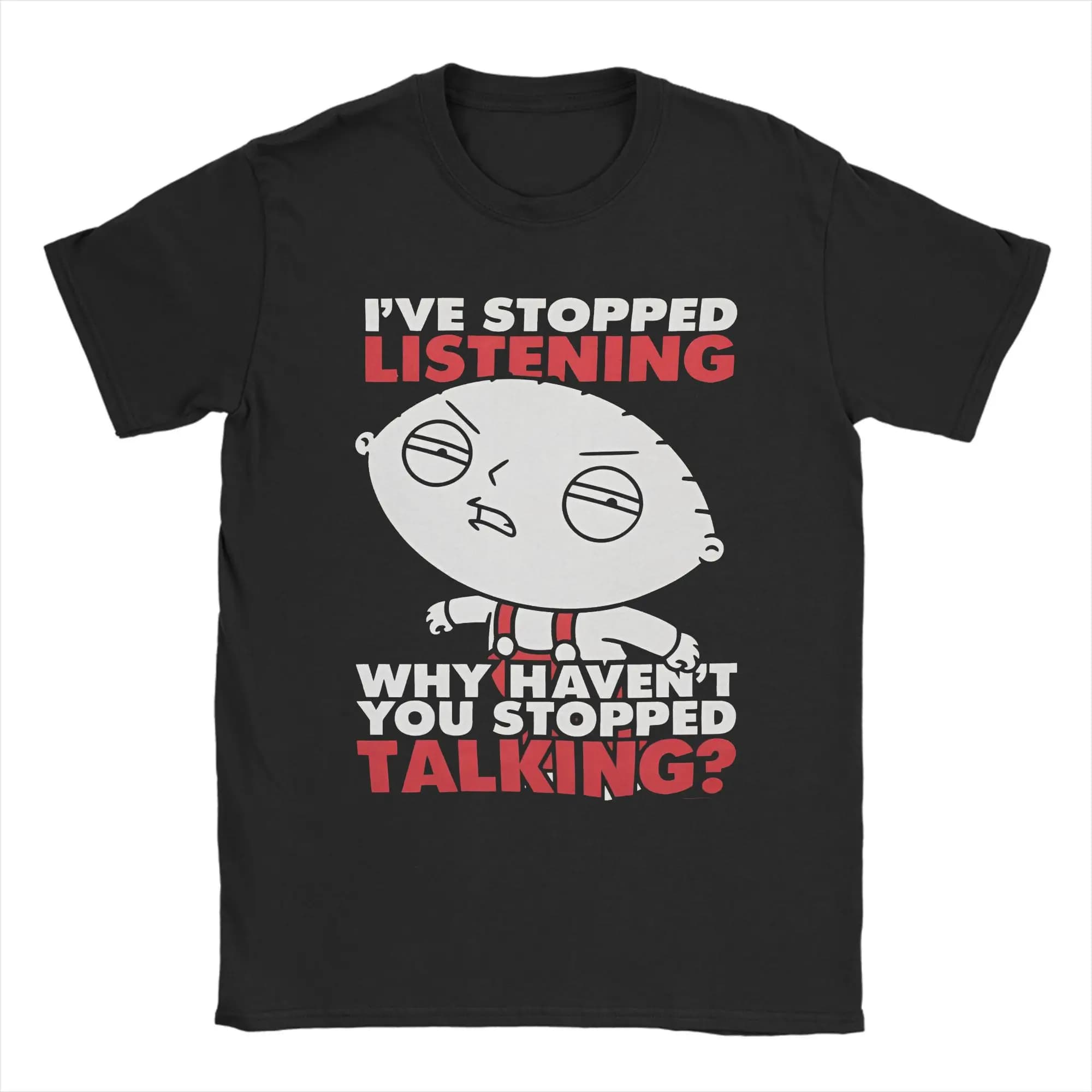 Familles gars Stewie Griffin T-Shirts hommes arrêter de parler Cool coton t-shirt col rond à manches