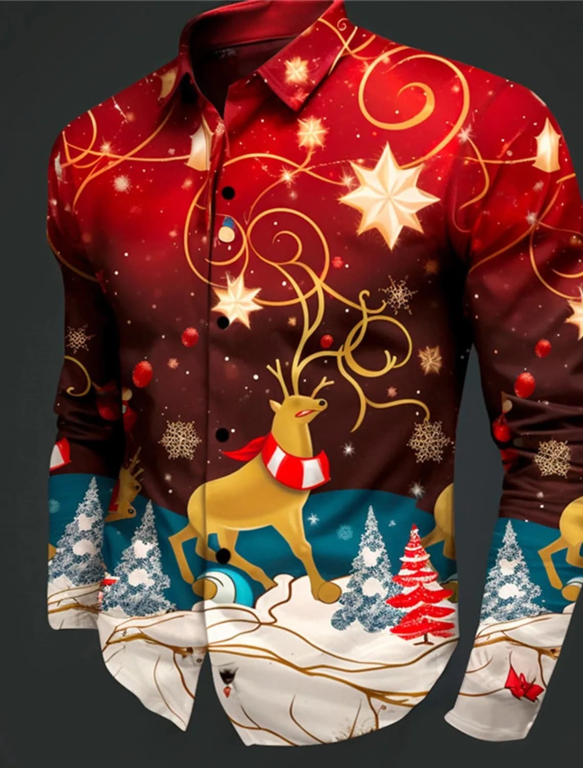 Chemises de noël imprimées d'animaux pour hommes, tenue quotidienne décontractée, pour sortir, autom