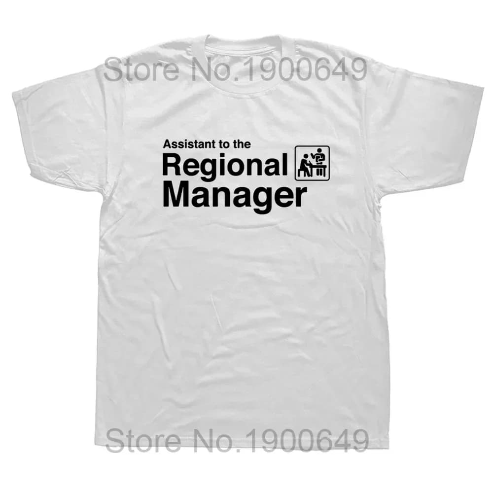 Assistant drôle au gestionnaire régional bureau t-shirts graphique Streetwear à manches courtes col