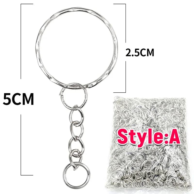 Porte-clés vierge en métal plaqué argent, anneau fendu, porte-clés, anneaux pour femmes et hommes, b