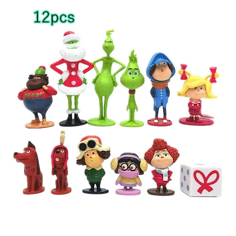 12 pièces/ensemble comment l'étole noël Grinch-ed Figure Collection modèle jouets