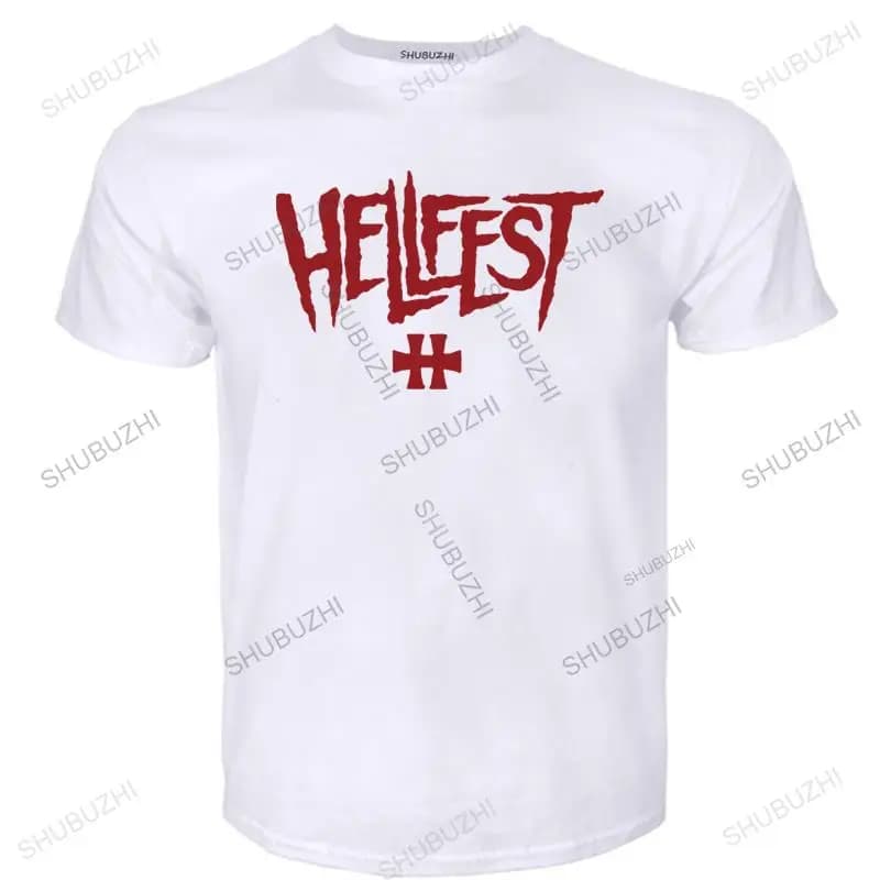 Nouvelle mode T-shirt hommes Hellfest Heavy Metal Festival de musique Logo coton marque été T-shirt