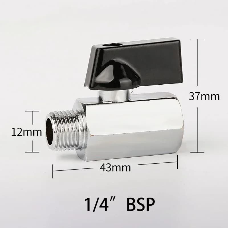 Mini-vanne à boisseau fileté en laiton BSP mâle-femelle pour compresseur d'air, eau, gaz, huile – Va