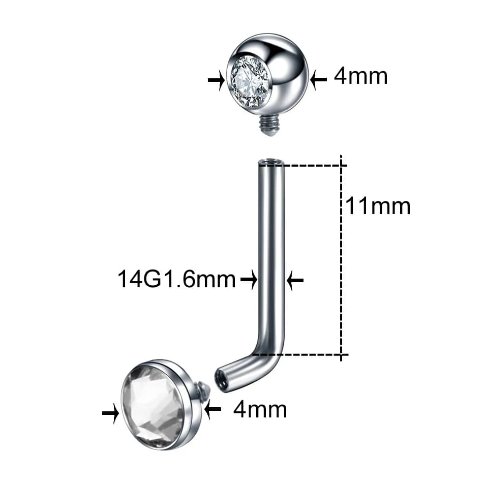1 PC G23 titane Christina capuche verticale Piercing couleur or lèvres Piercing Sexy Zircon vagin gé