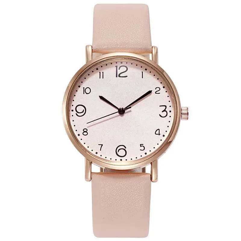 Montres pour femmes, montre à Quartz analogique en cuir avec chiffres arabes décontractés