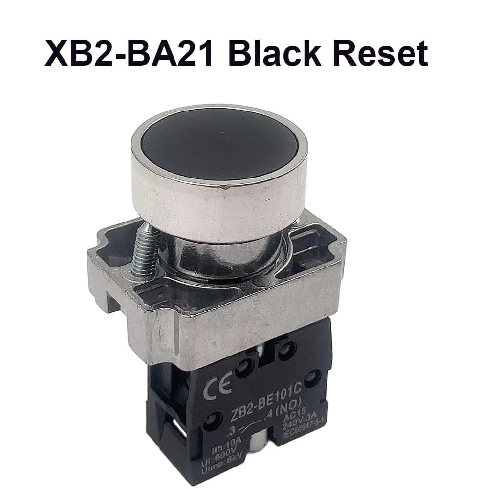 Bouton de démarrage à tête plate vert XB2BA31C BA51C BA21 BA42C, interrupteur à bouton métallique