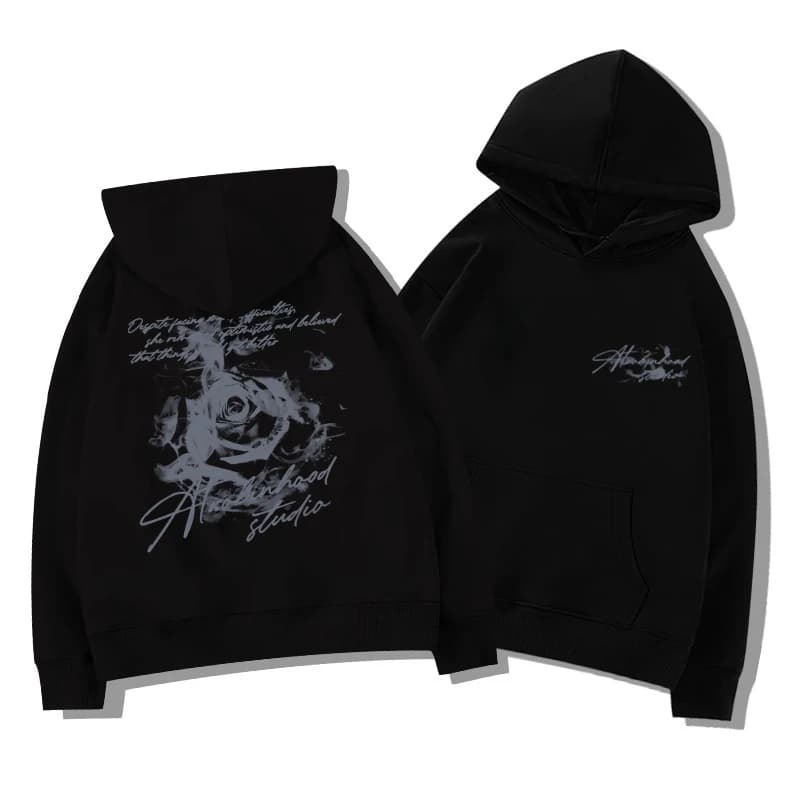 Sweat-shirt à capuche Rose Flower pour hommes et femmes, pull décontracté pour l'extérieur, style st