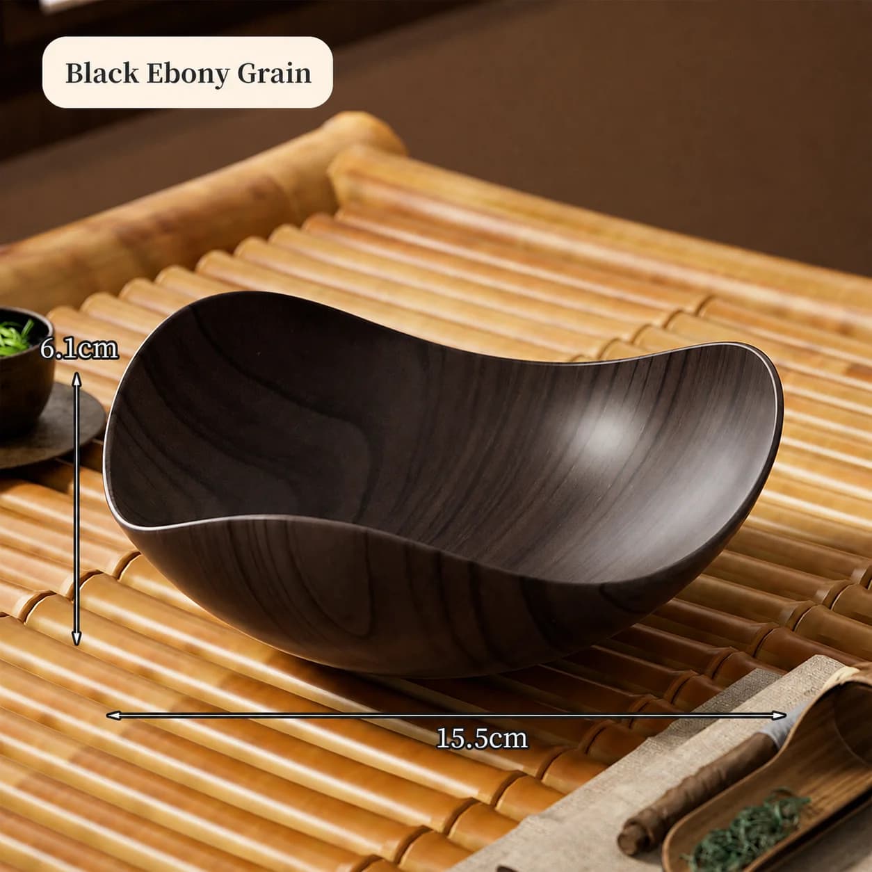 Bol alimentaire sûr, plat décoratif pour la maison, bol imitation grain de bois, bol à fruits lisse
