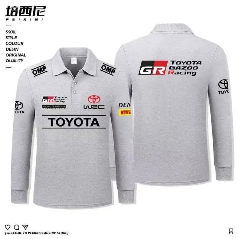 T-shirt Toyota Racing Team GR Racing, polo décontracté à manches longues en coton pour hommes, col r