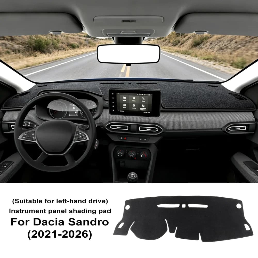Tapis antidérapant en flanelle pour tableau de bord de voiture Dacia Jogger 2021 2022 2023 2024 2025