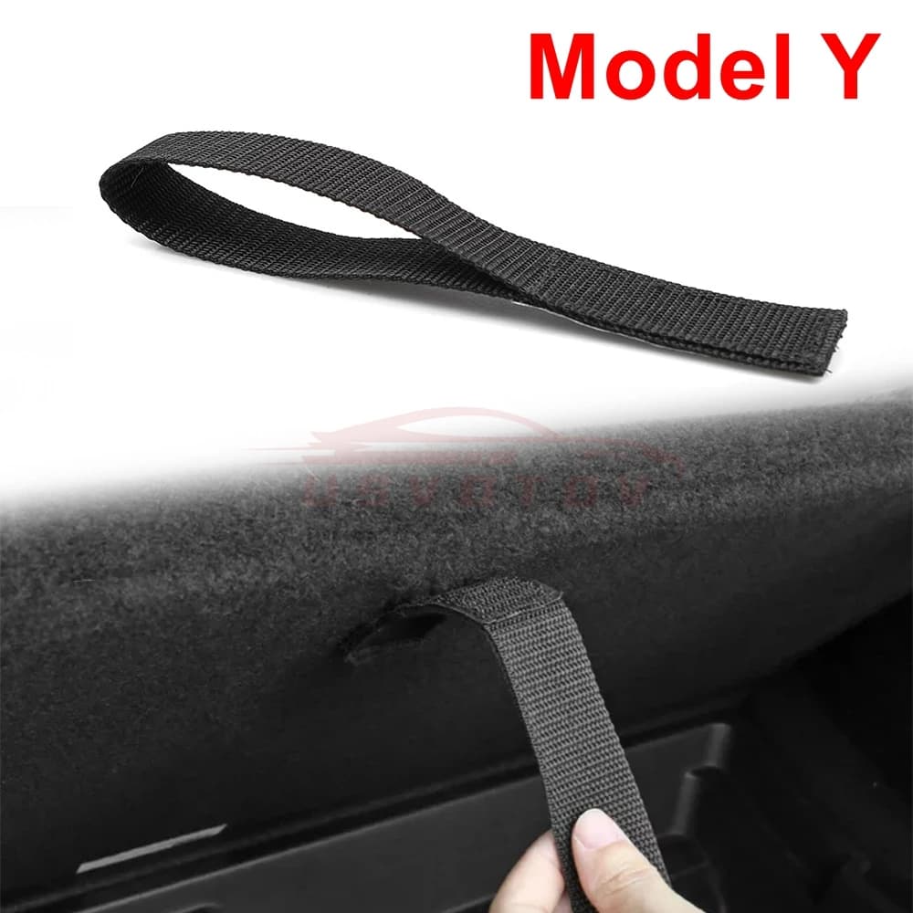 Pour Tesla modèle Y coffre arrière corde cordon ouvert queue boîte couverture poignée tirer sangle v