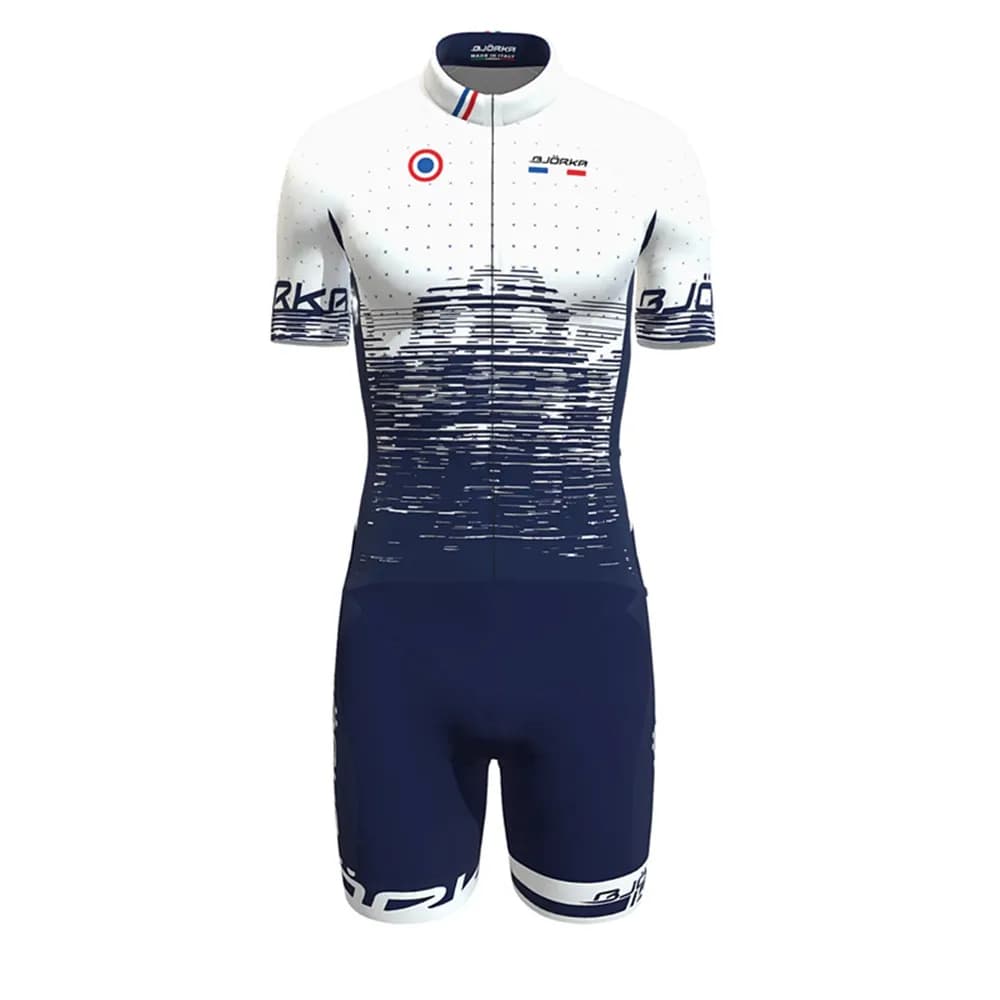 Herb Orka-Maillot de Cyclisme de l'Équipe de France pour Homme, Vêtement d'Été à Manches Courtes, Co