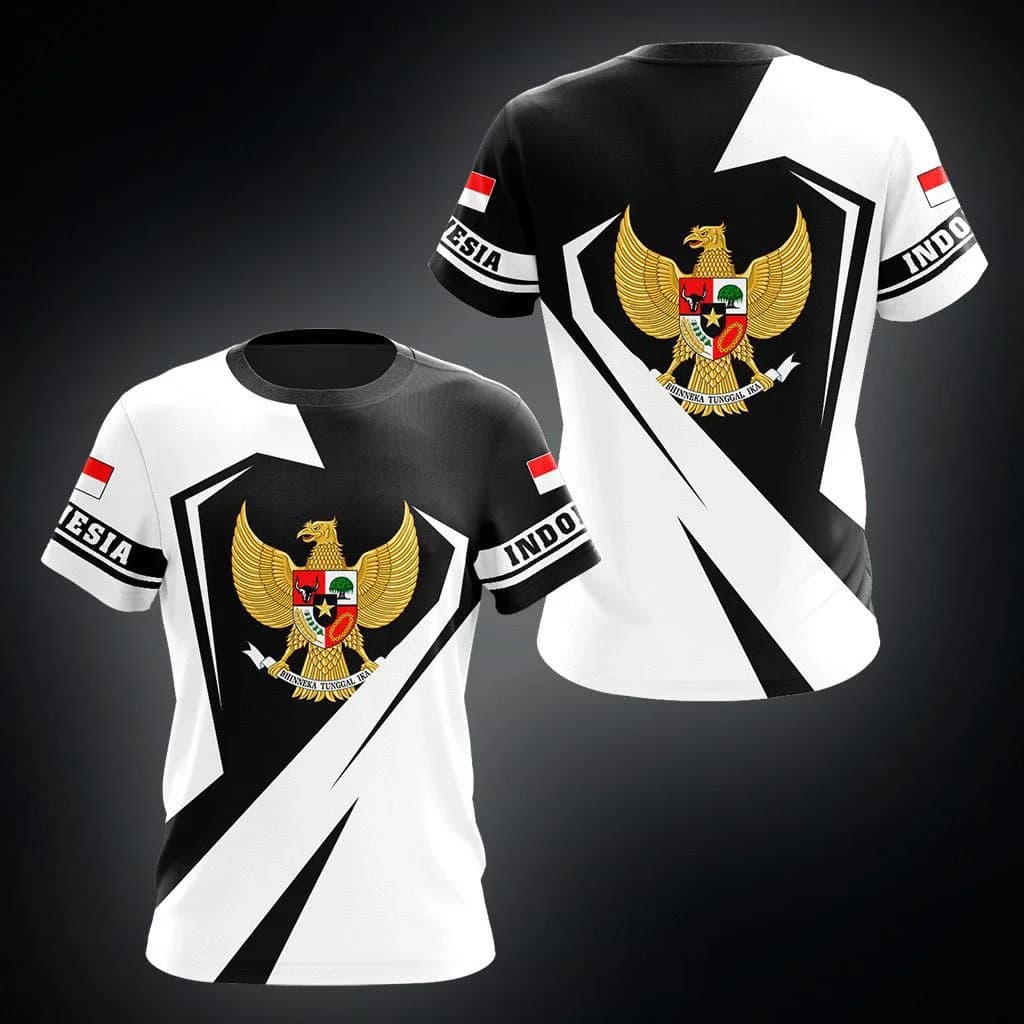 Indonésie Drapeau Imprimé T-shirt D'été Casual Hommes Mode Sport T-shirts Surdimensionné Indonésien